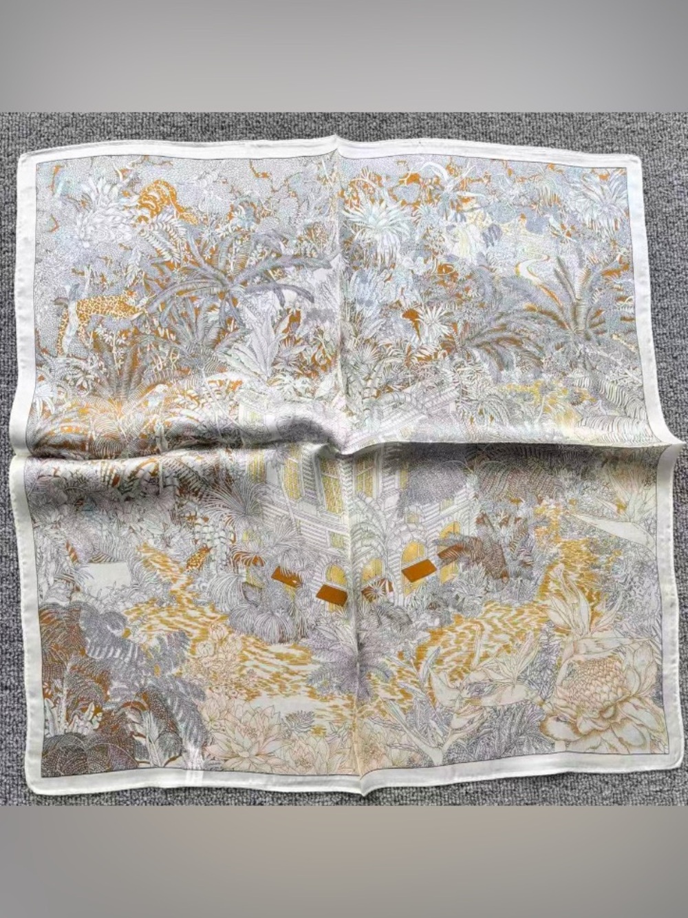 100% silk scarf bandana tropical rainforest
